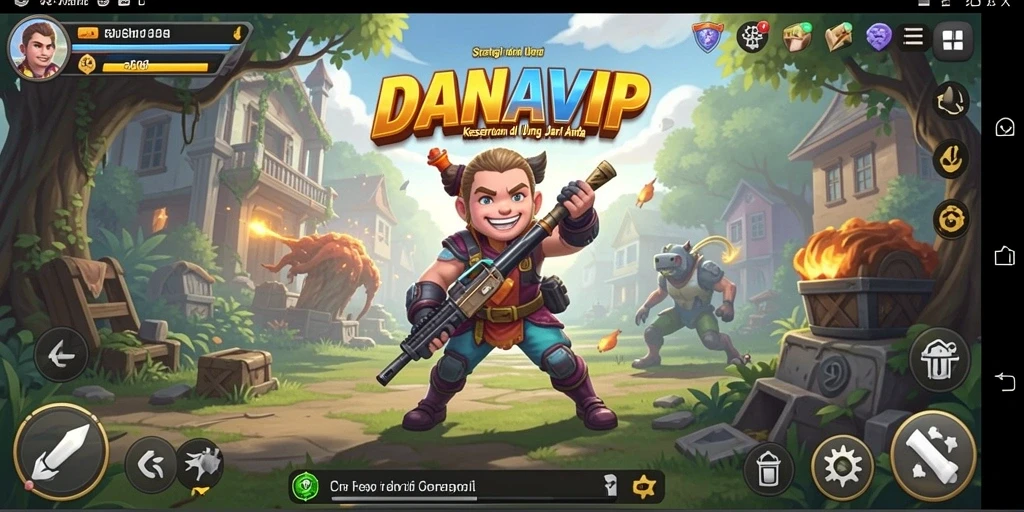 Tangkapan layar gameplay <strong>DANAVIP</strong> yang menunjukkan pertempuran strategis yang mendebarkan.