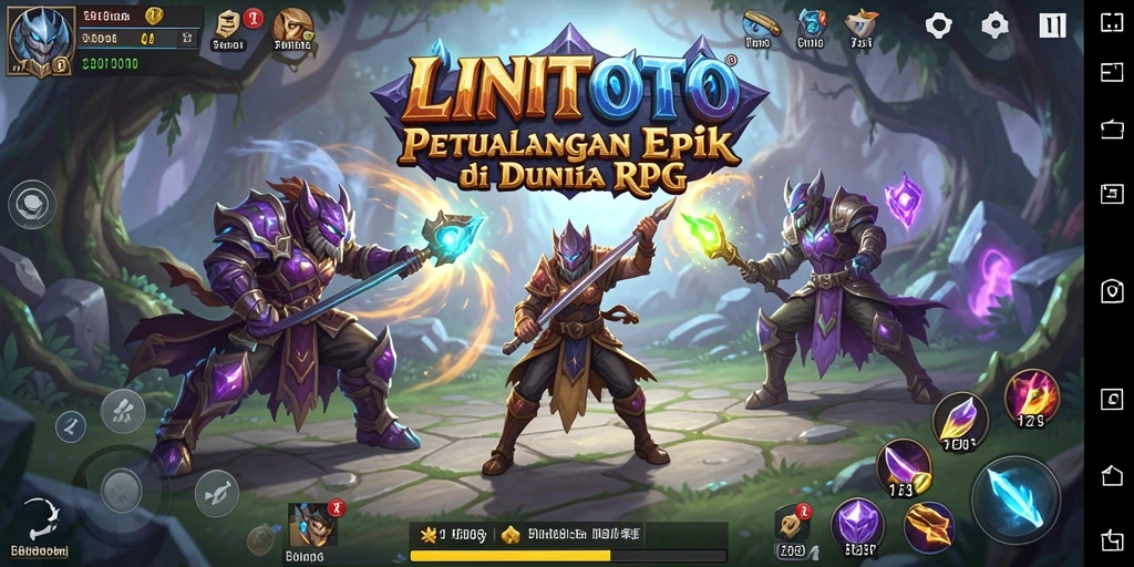 Tampilan gameplay epik dalam <strong>LINITOTO</strong> dengan aksi RPG menantang.