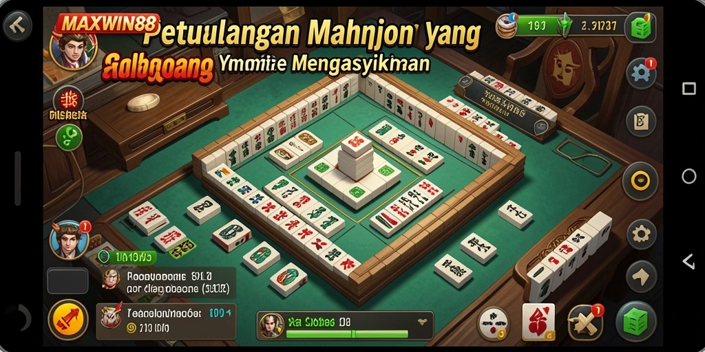 Tampilan gameplay seru dalam game Mahjong MAXWIN88.