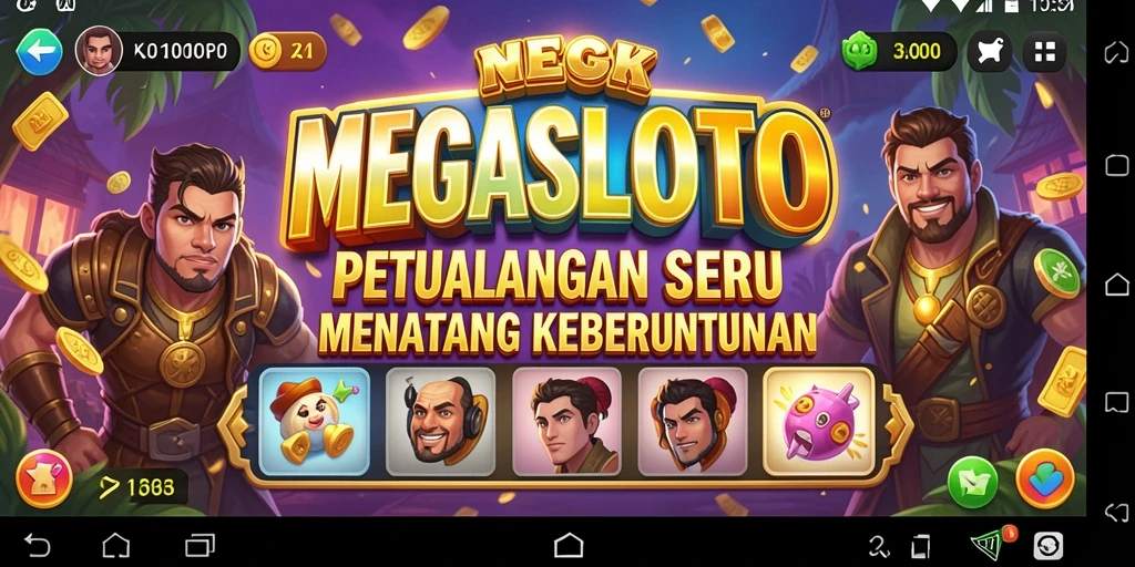 Tampilan gameplay seru dalam MEGASLOTO dengan petualangan yang menantang.