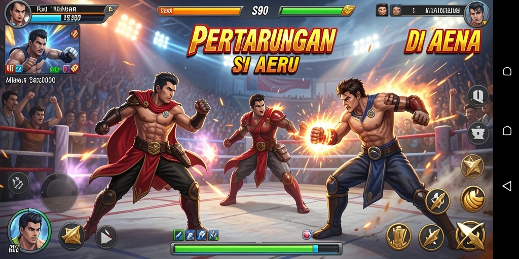 Tangkapan layar utama S80 menunjukkan pertarungan epik antar karakter.