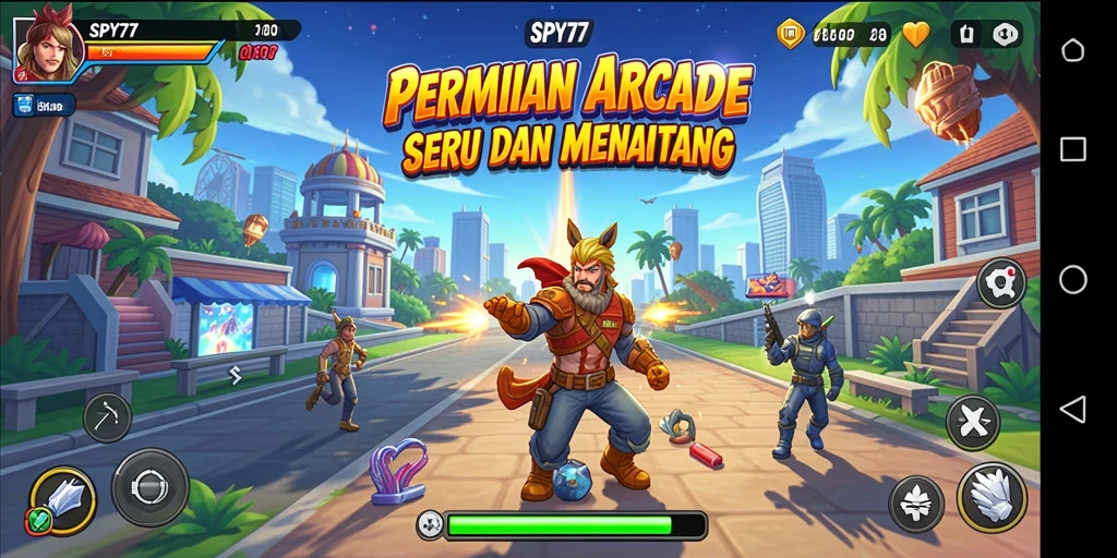 Tampilan gameplay menarik dari SPY77 dengan grafik cerah dan aksi cepat.