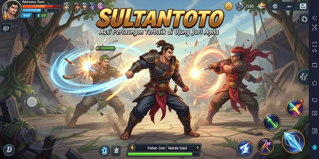 Tampilan gameplay mendebarkan dari SULTANTOTO dengan pertarungan intens.