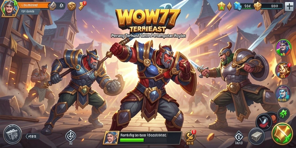 Screenshot WOW77 menunjukkan aksi seru di medan perang Battle Royale.