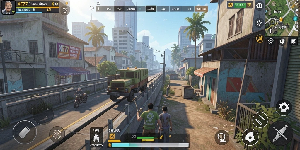 Tampilan gameplay dari XE77 yang menarik dan penuh tantangan.