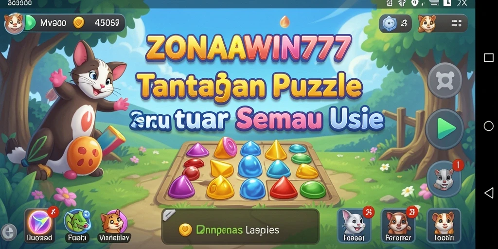 Screenshot utama ZONAWIN777 menampilkan momen seru gameplay puzzle.