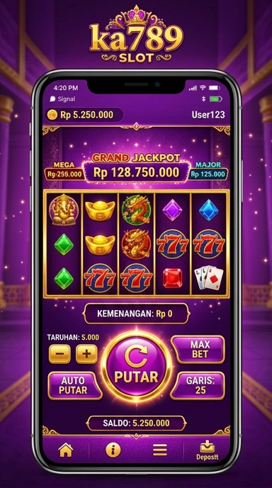 Tampilan antarmuka pengguna aplikasi ka789 yang modern.
